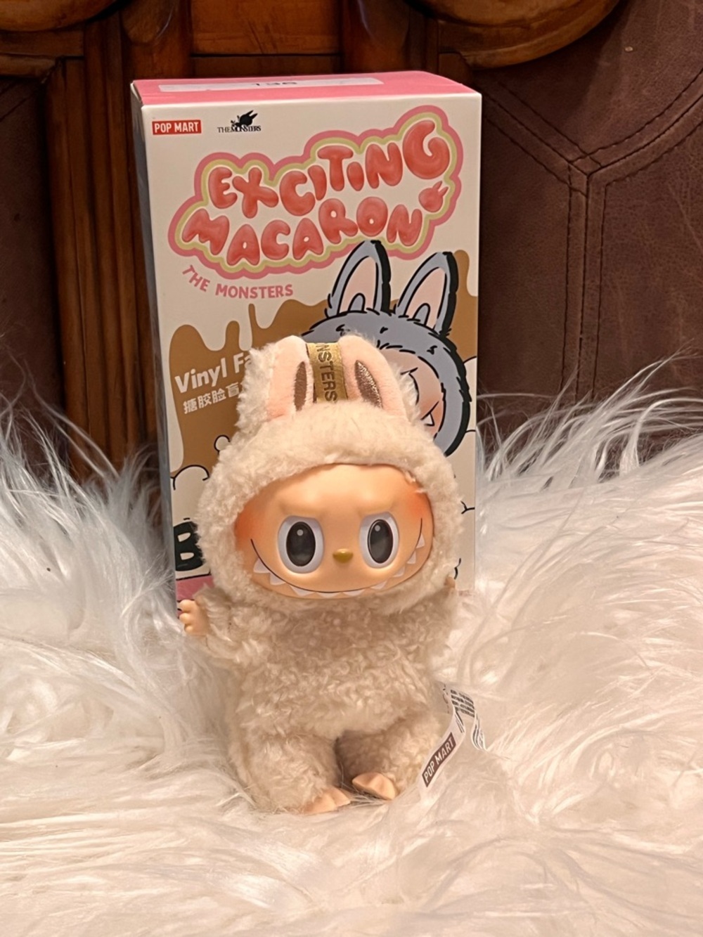 Pop Mart new open box Exciting Macaron Plush-Style Vinyl Figure in Cream